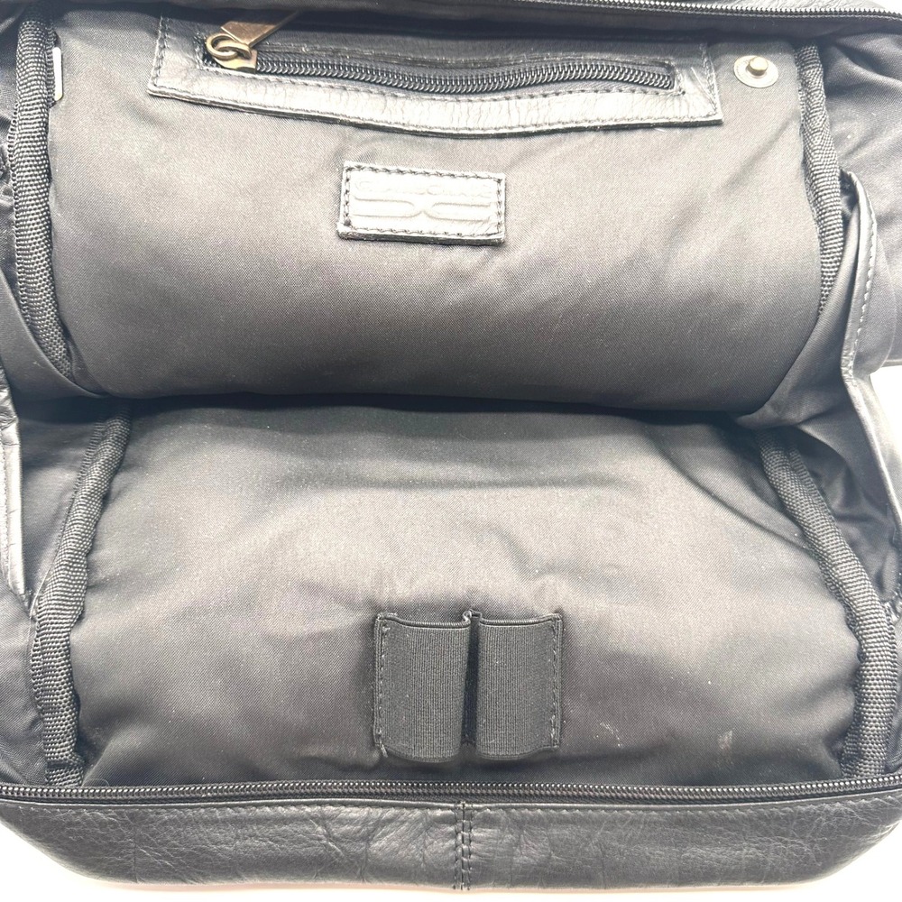 Vintage Claire Chase Black Leather Messenger Bag Crossbody Organizer Briefcase - Picture 4 of 14